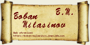 Boban Milašinov vizit kartica